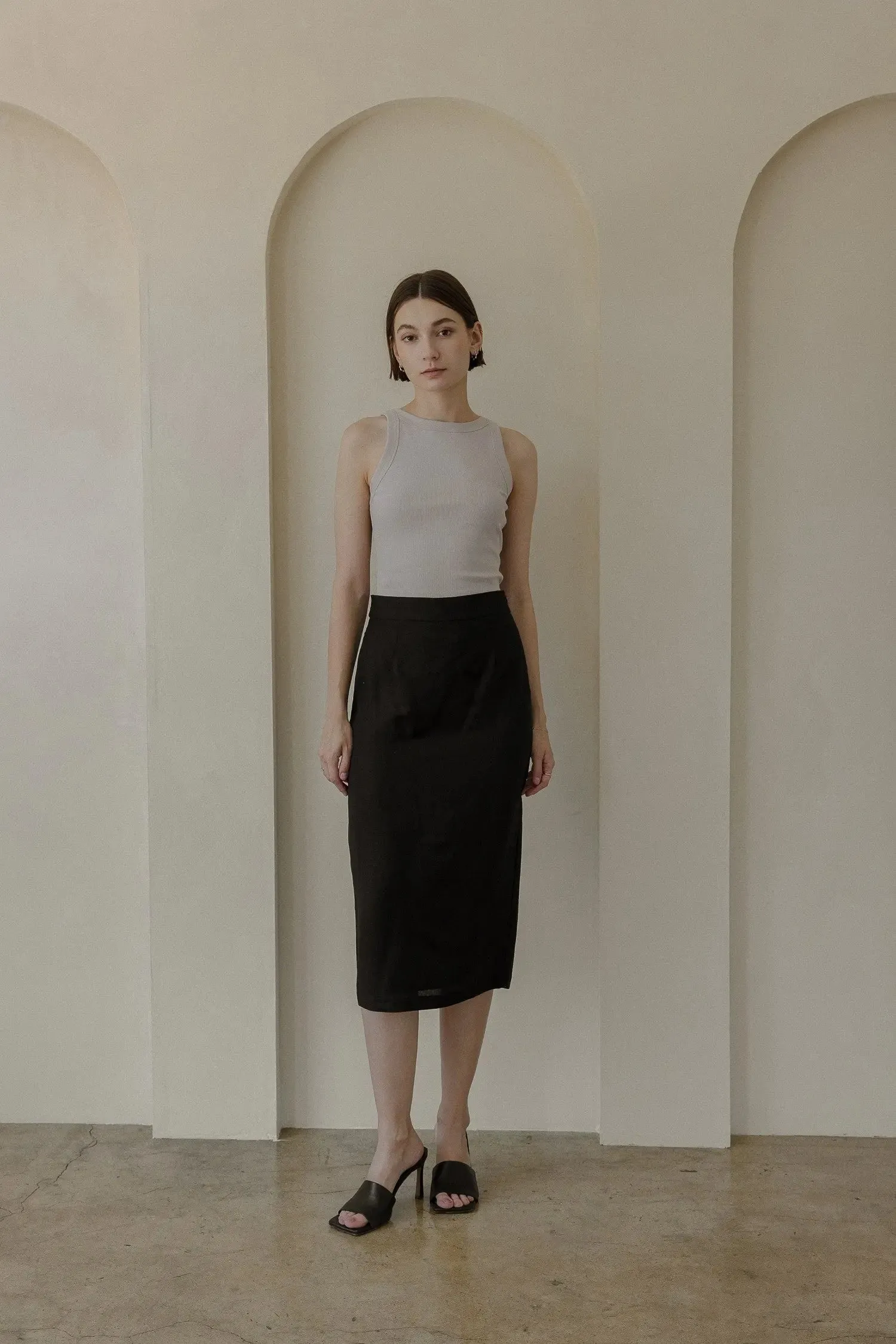 Mod Ref Helen Skirt – High-Waisted, Linen-Blend & Effortlessly Elegant