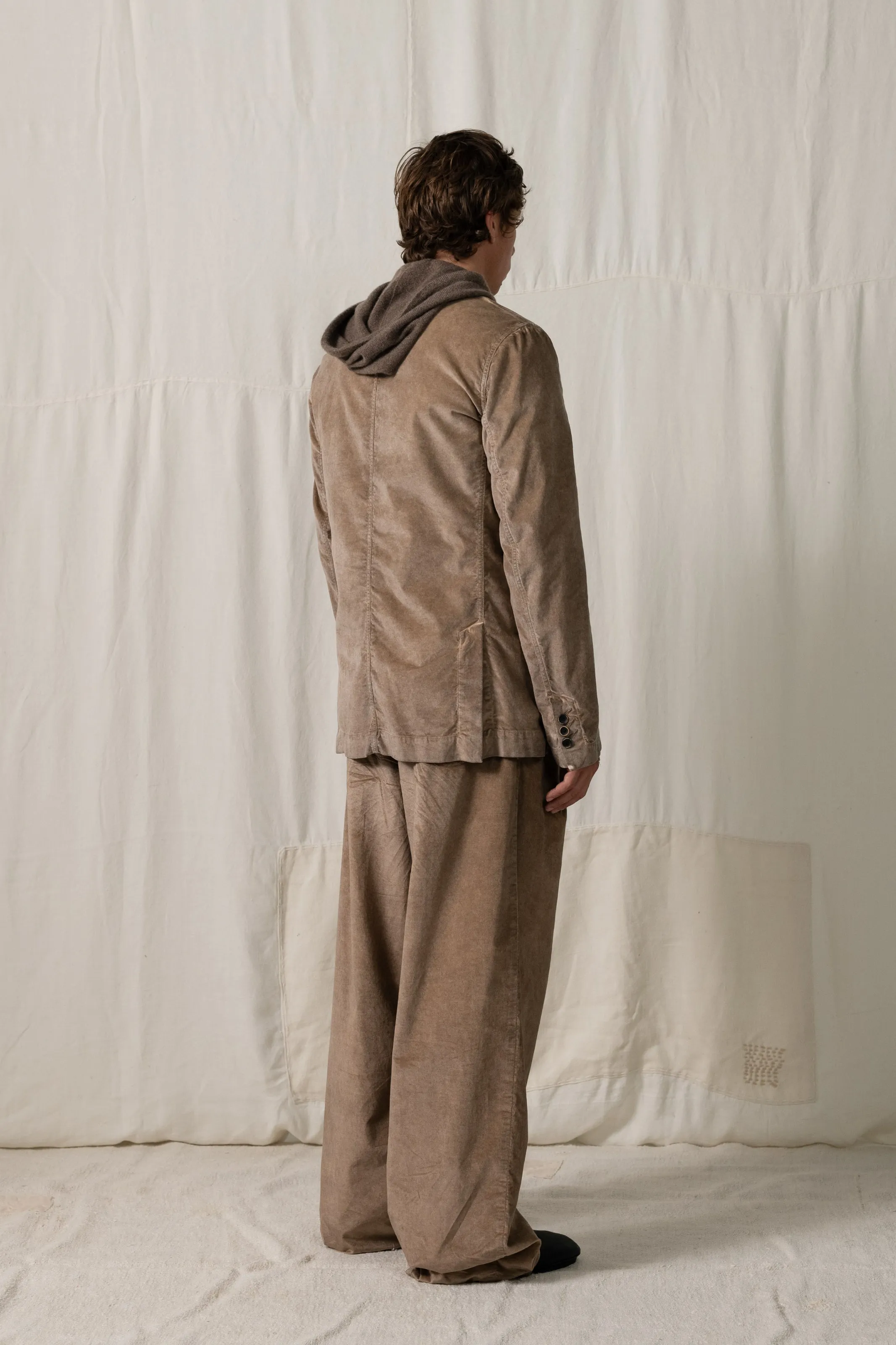 New Pants Stretch Velvet Tan