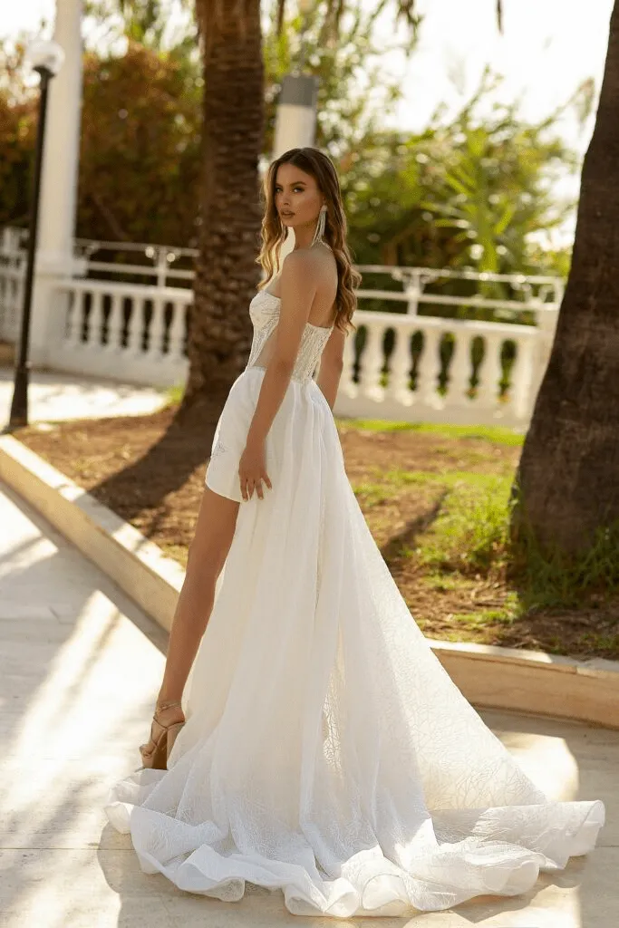 Off shoulder wedding dress - Short Length Wedding Dress with Beaded - Sexy Summer Wedding Dress with Train Plus Size