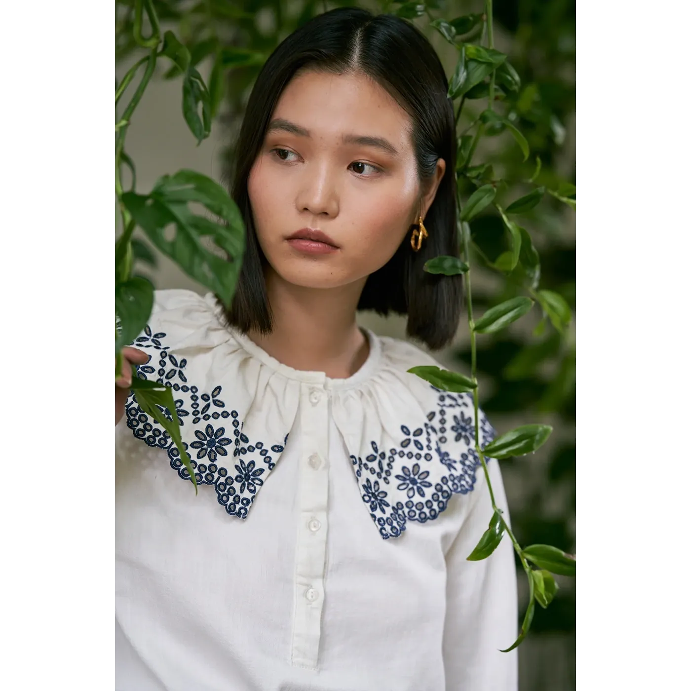 Off-White Floral Detailing Blouse