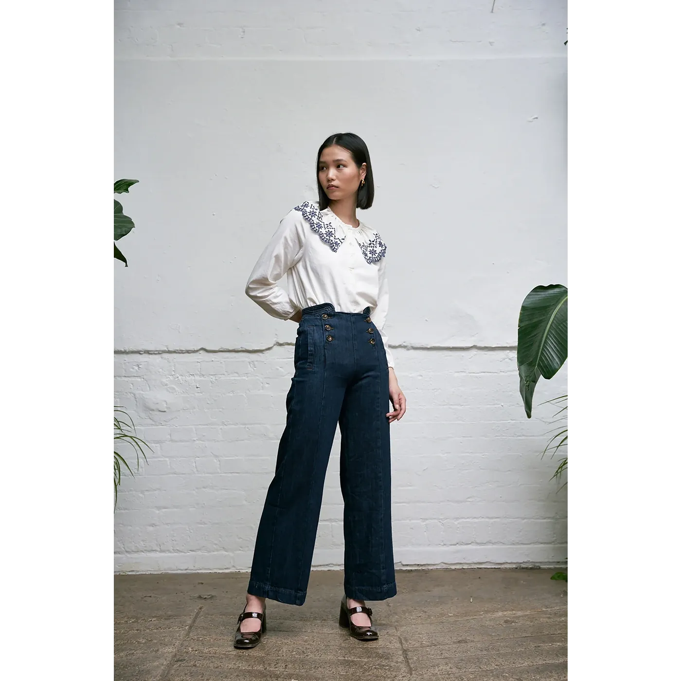 Off-White Floral Detailing Blouse