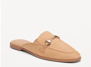 Old Navy Women’s Tan Suede Slip-On Flats with Metal Bit Detail, Size 7 - New
