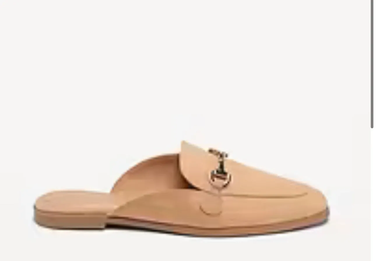 Old Navy Women’s Tan Suede Slip-On Flats with Metal Bit Detail, Size 7 - New