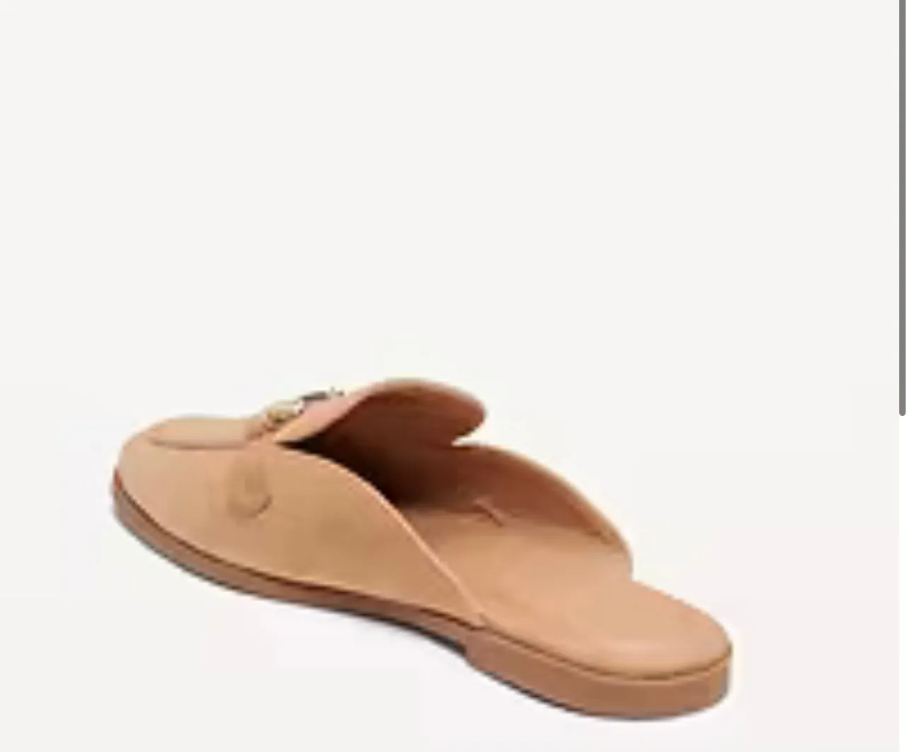 Old Navy Women’s Tan Suede Slip-On Flats with Metal Bit Detail, Size 8.5 - New