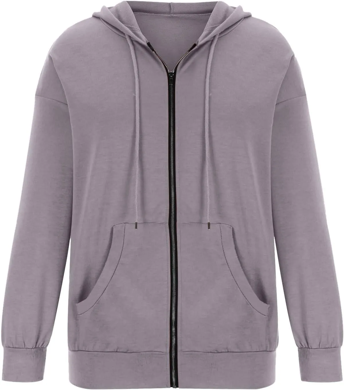 PETYCZEN Zip Up Hoodies for Women Casual Long Sleeve Oversized Sweatshirt Drawstring Cute Teen Girls Jackets Fall Y2K Clothes