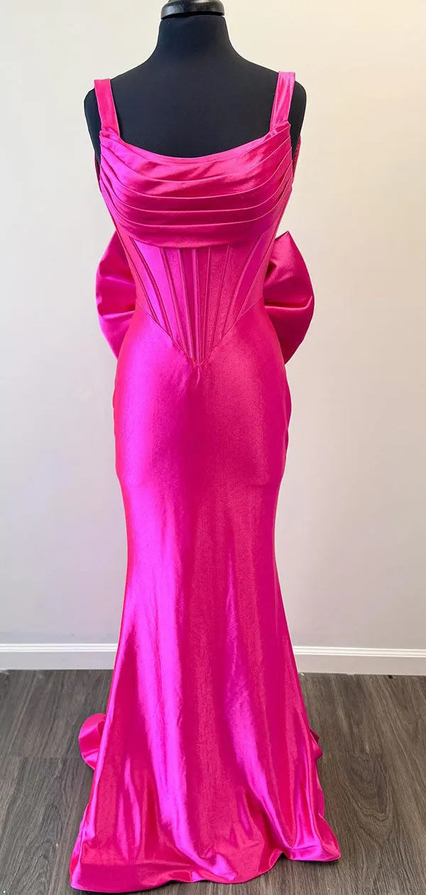 Popular Barbie Pink Bowknot Mermaid Long Prom Dress to Impress,WGP1725