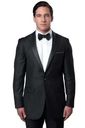 "Bryan Michaels Charcoal Grey Slim Fit Satin-Trimmed Tux:Upgrade Your Special Occasion Look"