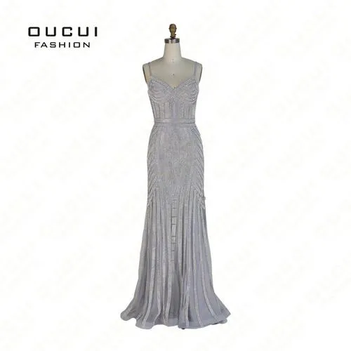 Real Photos Tulle Crystal Royal Blue Color Party Occasion Formal Long Evening Dress OL102829
