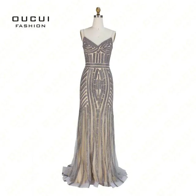 Real Photos Tulle Crystal Royal Blue Color Party Occasion Formal Long Evening Dress OL102829