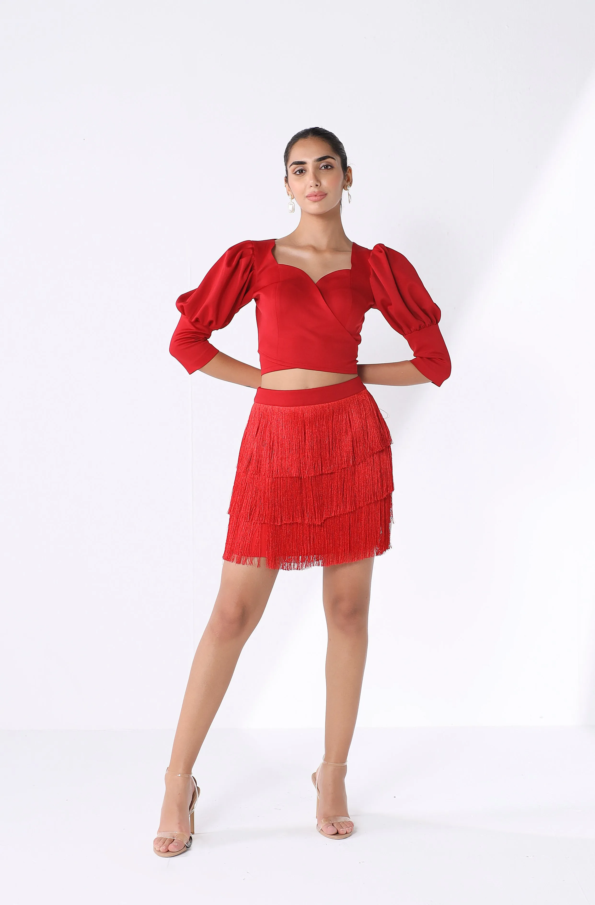 Red Fringe Skirt