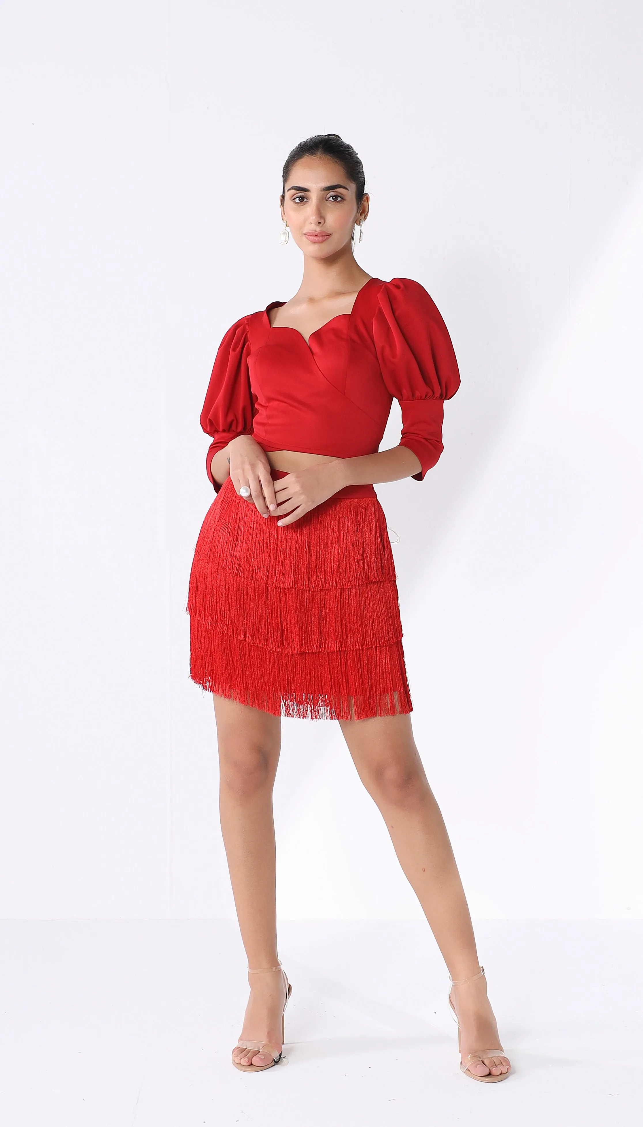 Red Fringe Skirt