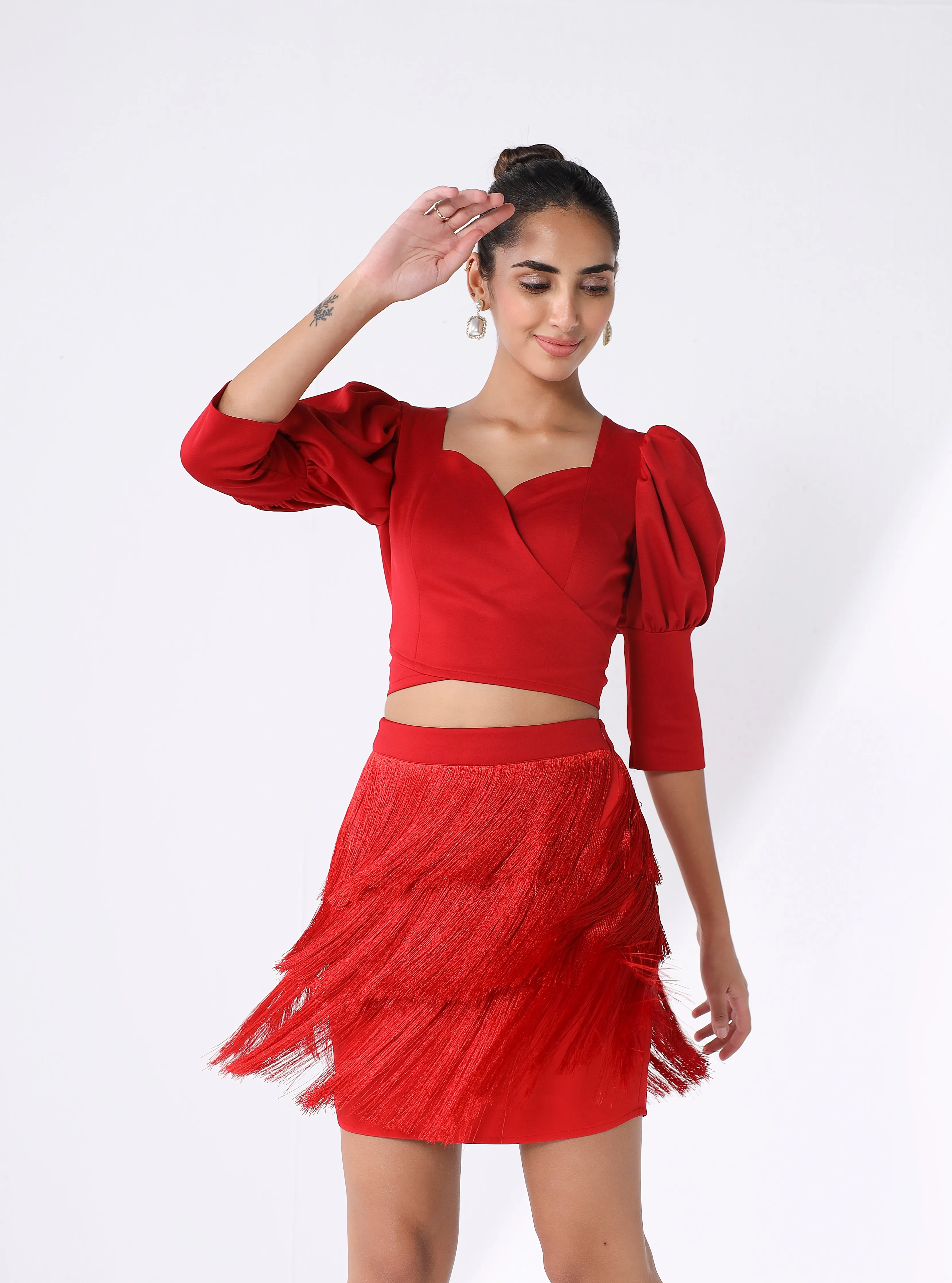 Red Fringe Skirt