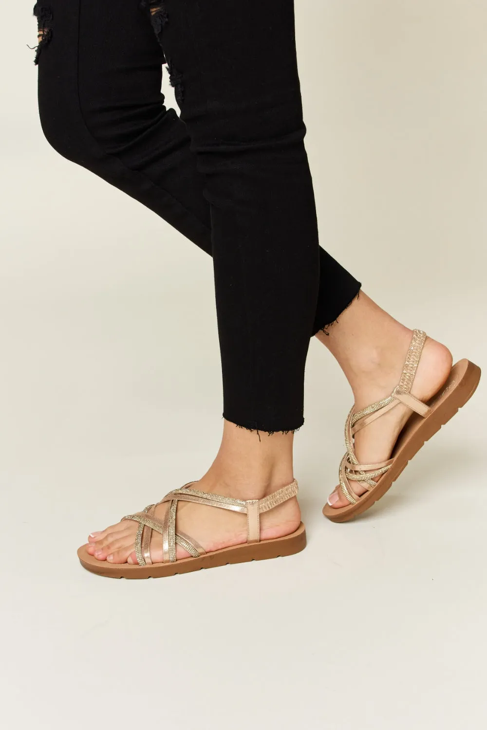 Rhinestone Crisscross Sandals
