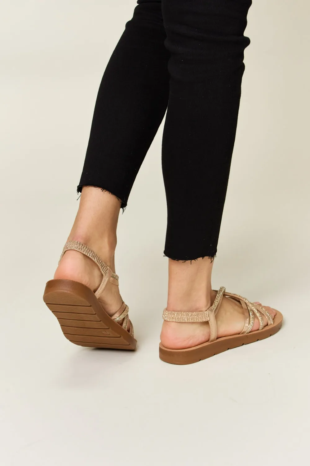 Rhinestone Crisscross Sandals