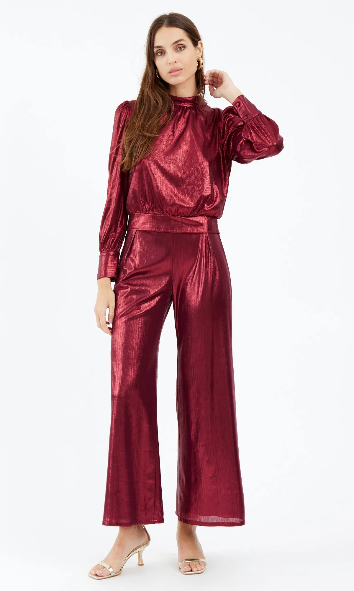 Rory Metallic Wide Leg Pant