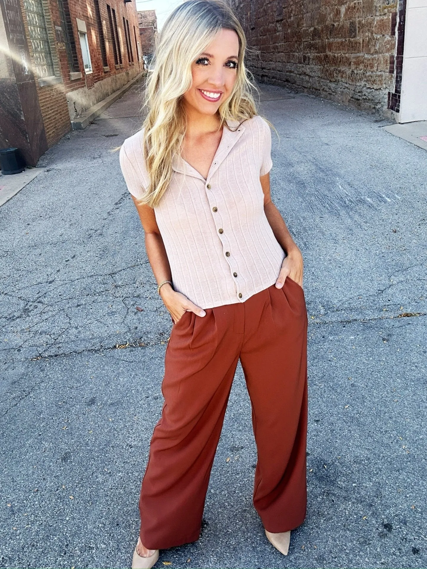 Sage The Label Dignity Buttondown Top