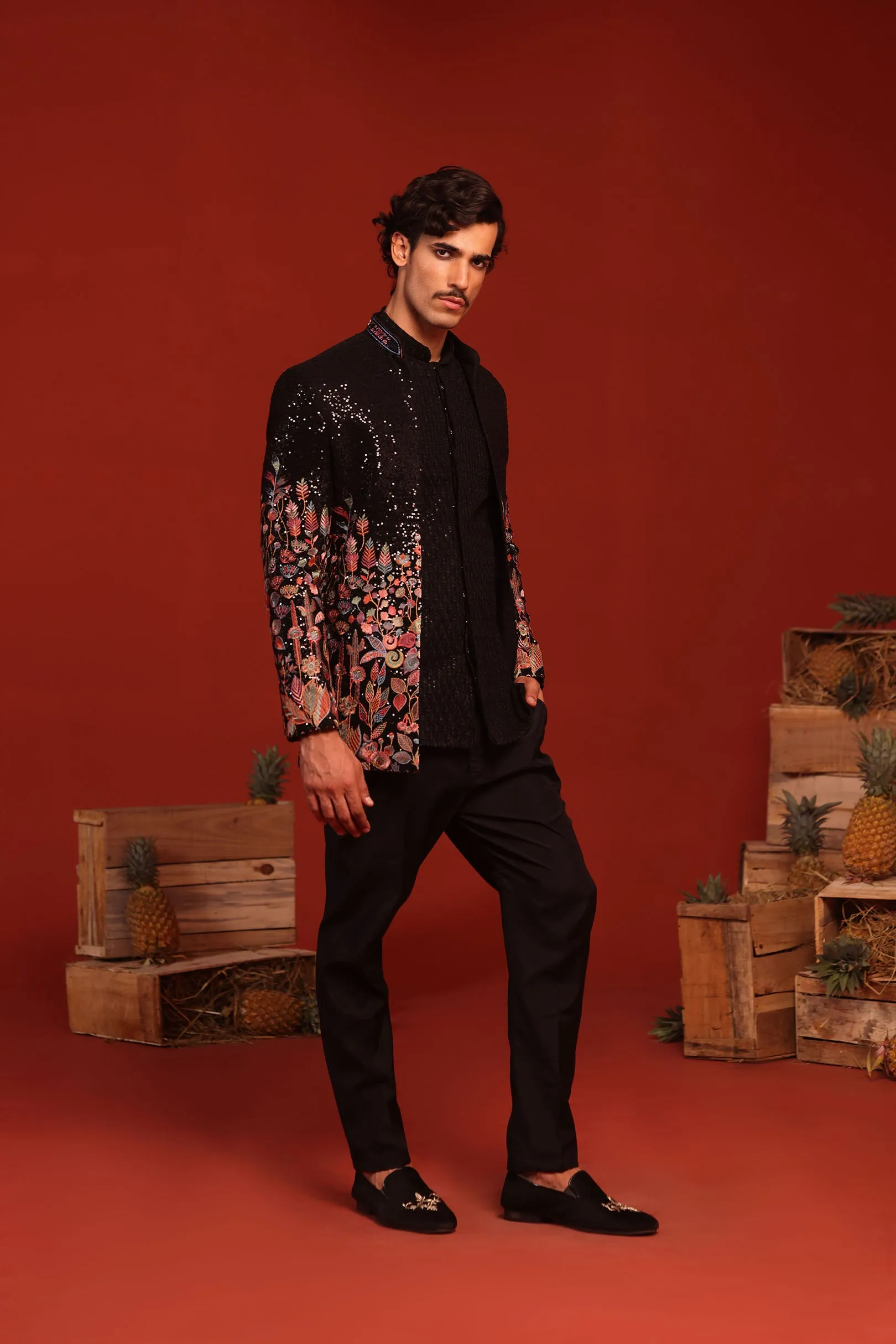 Sahil Phull in Zainab Black Jodhpuri Set