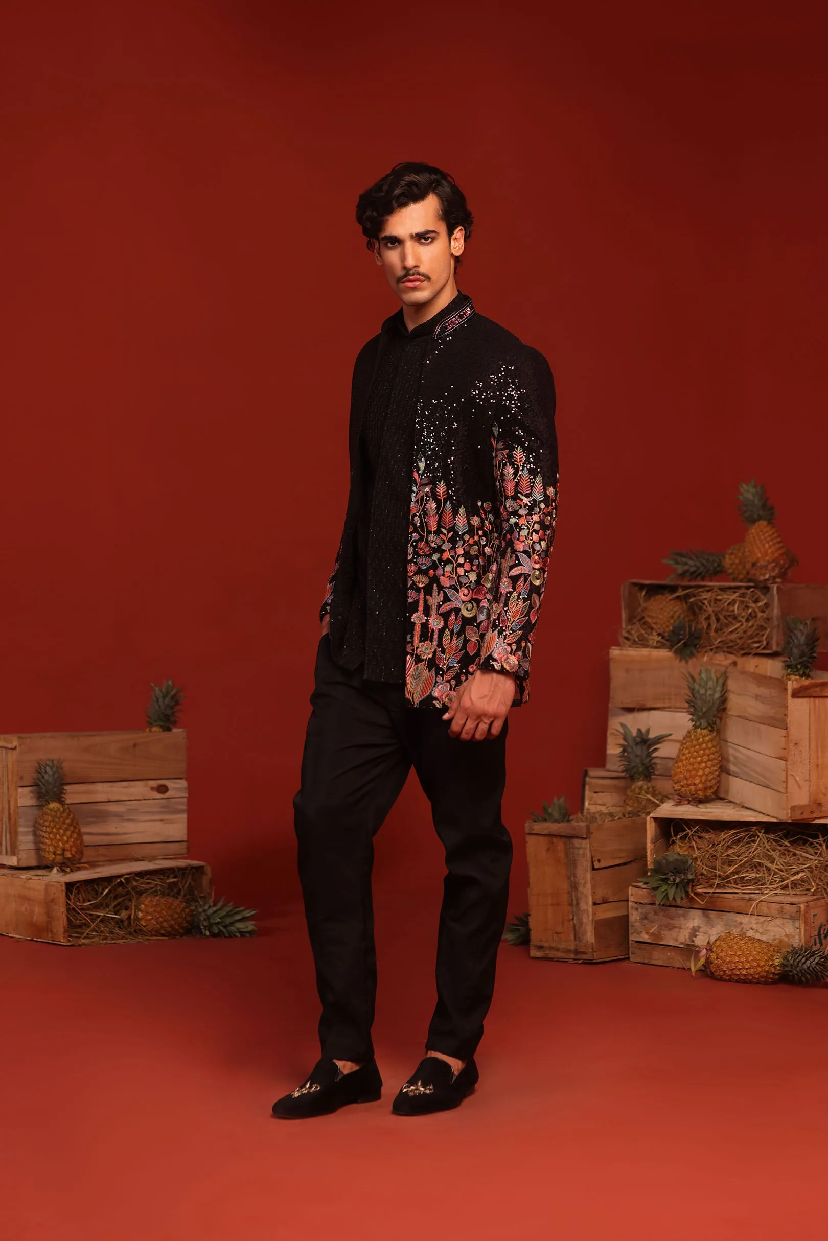 Sahil Phull in Zainab Black Jodhpuri Set