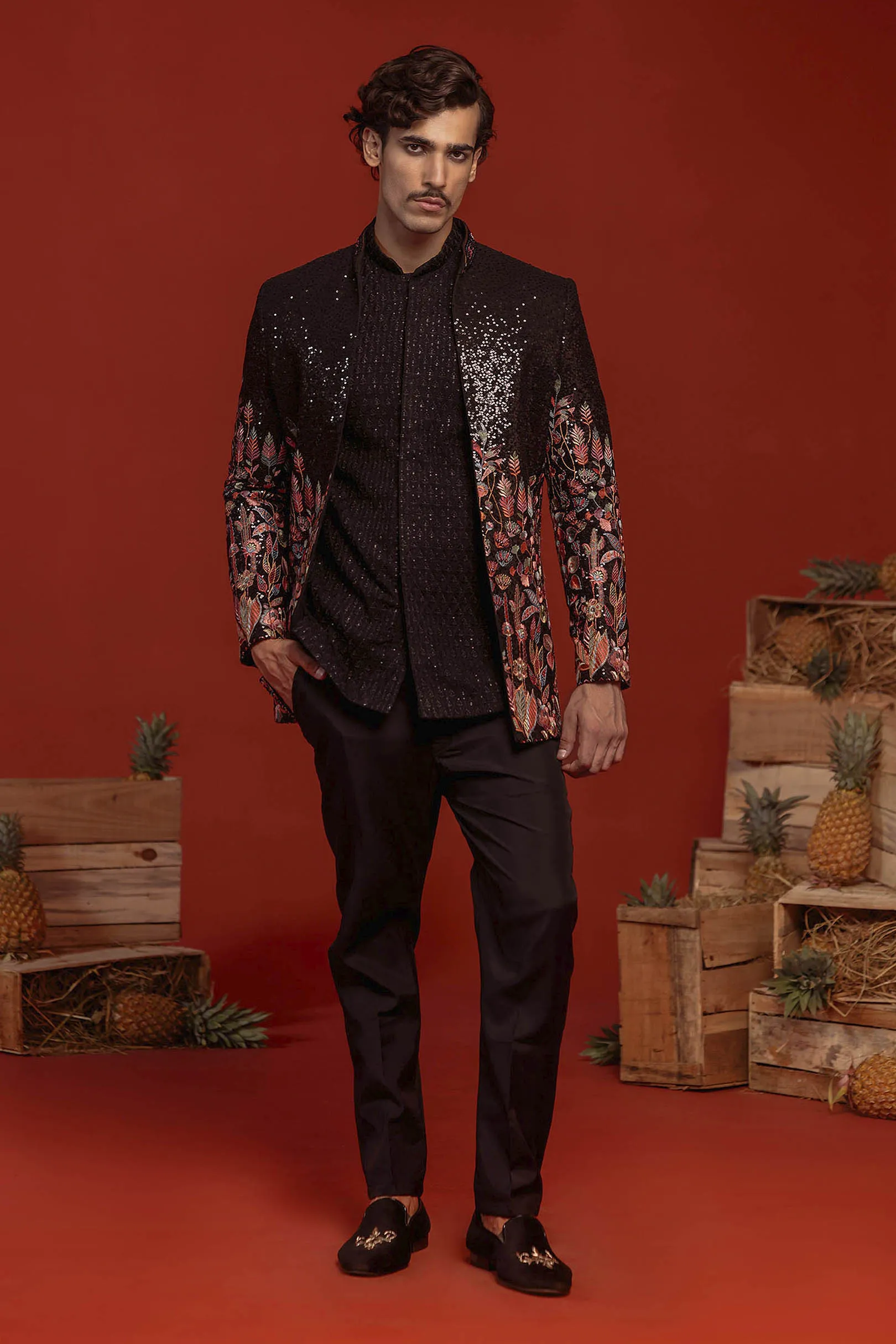 Sahil Phull in Zainab Black Jodhpuri Set