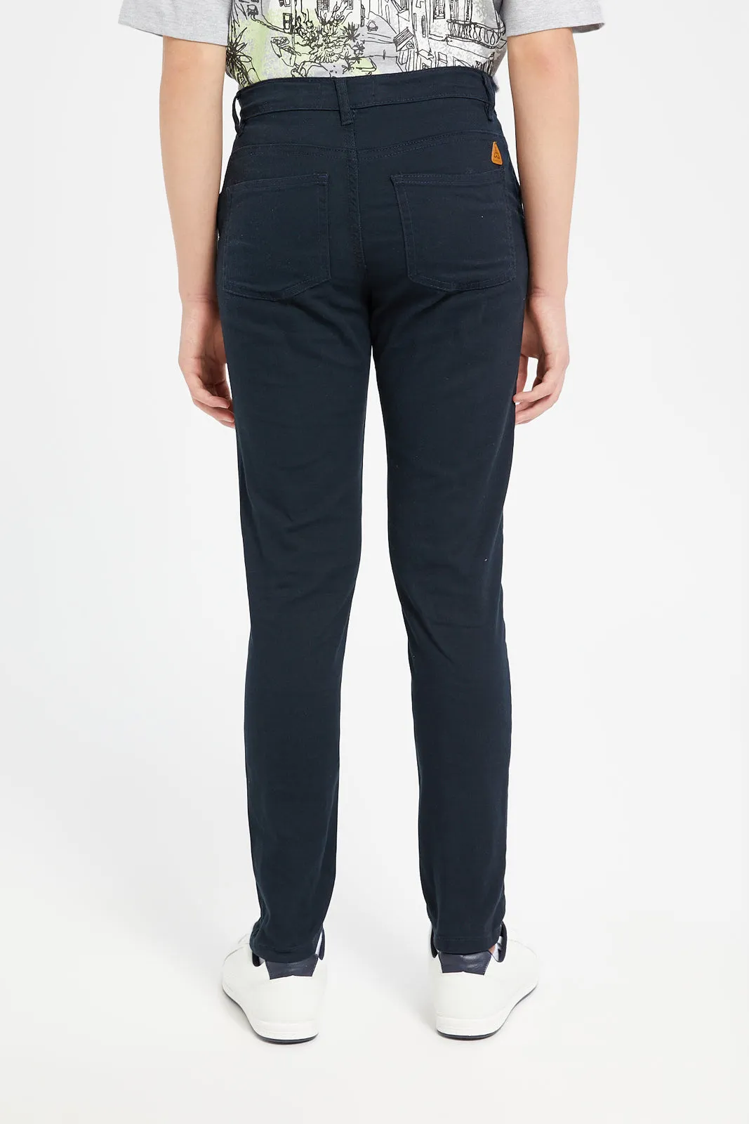 Senior Boys Navy Basic Casual Trousers