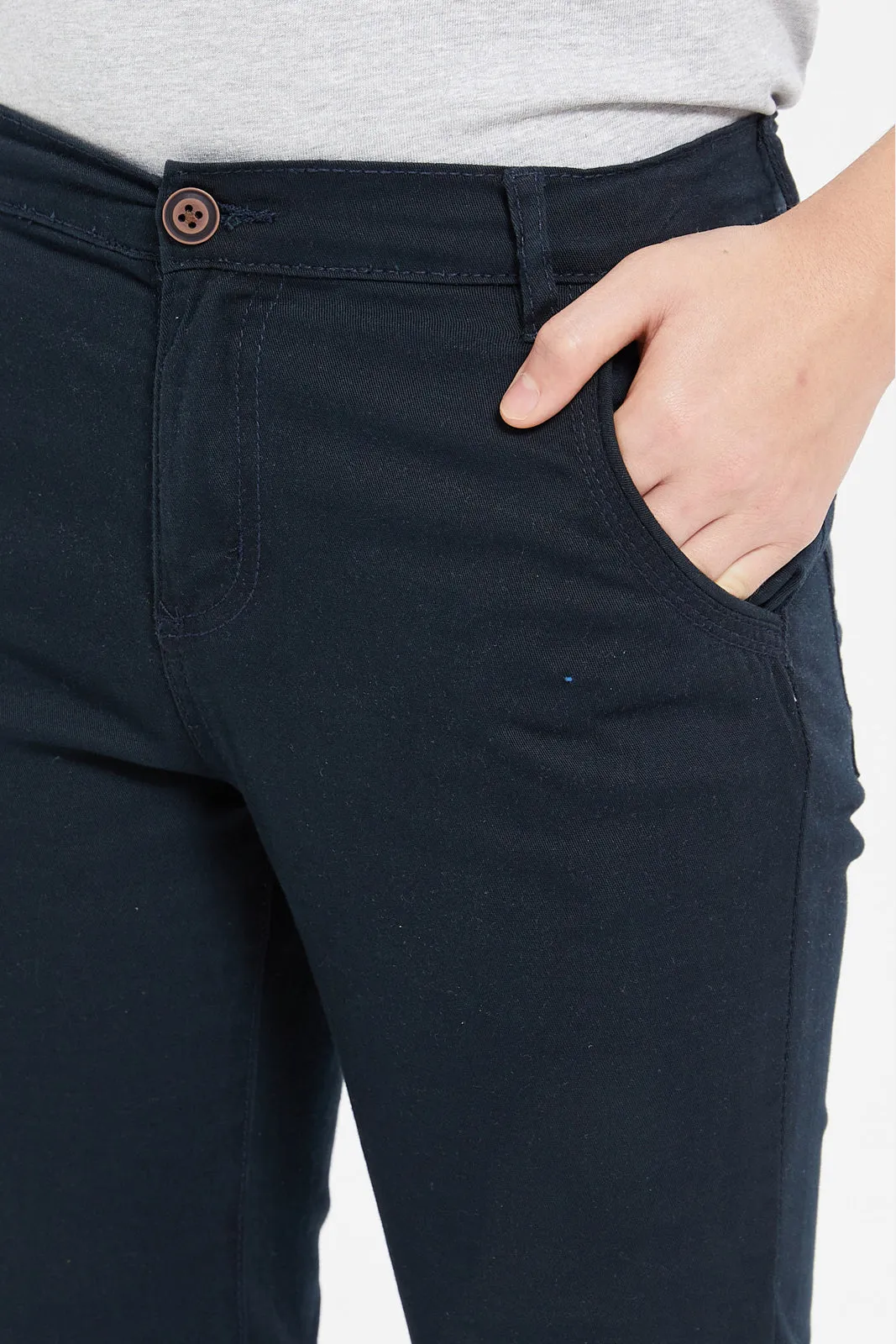Senior Boys Navy Basic Casual Trousers