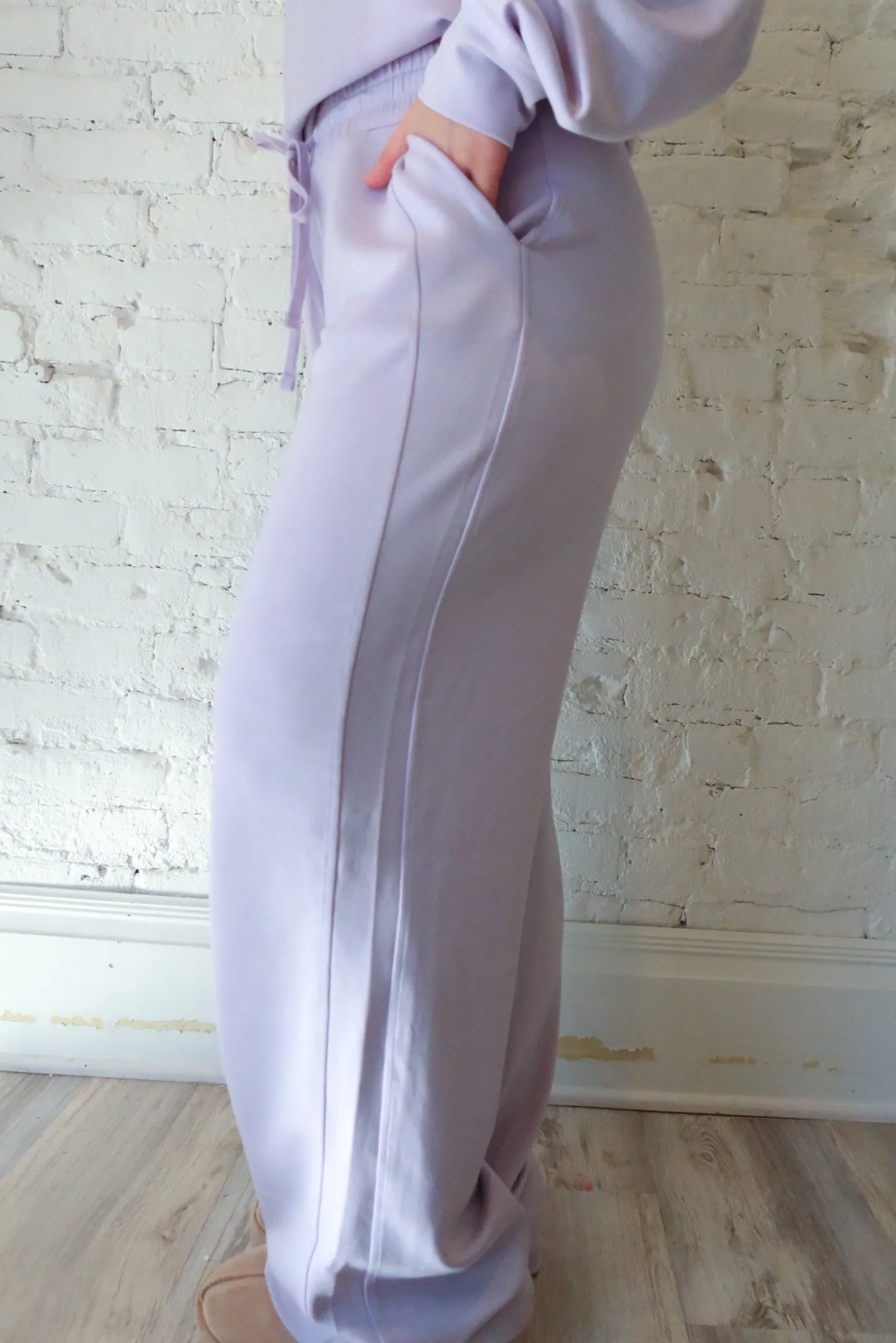 Snowed In Lilac Gray Scuba Pant