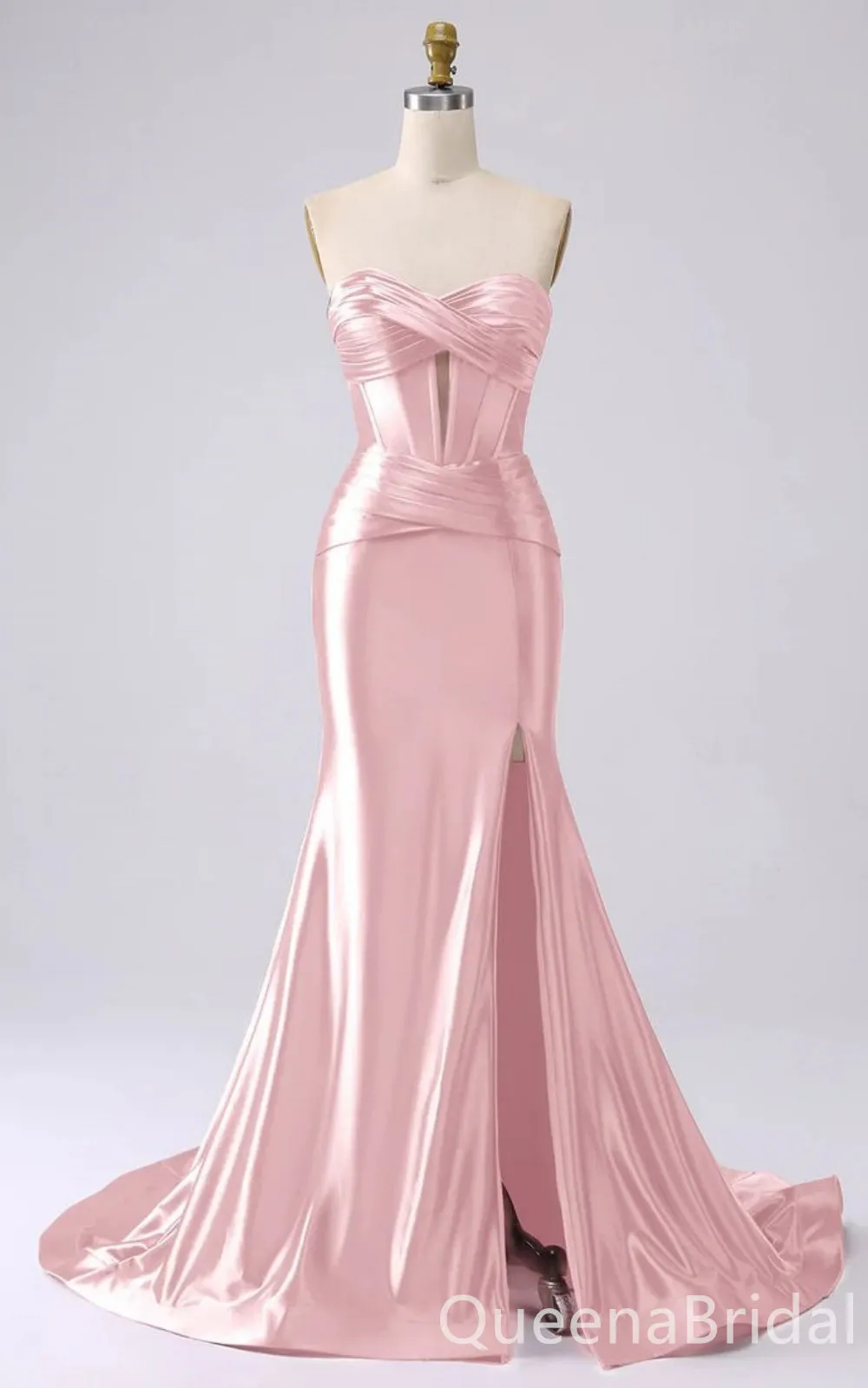 Stylish Mermaid Strapless Sweetheart Side Slit Long Party Dress Prom Dresses,WGP1735