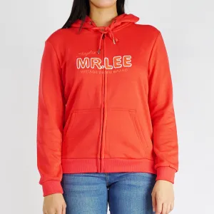 Stylistic Mr. Lee Ladies Basic Hoodie Jacket for Women Trendy Fashion High Quality Apparel Comfortable Casual Jacket for Women Regular Fit 124530 (Red)