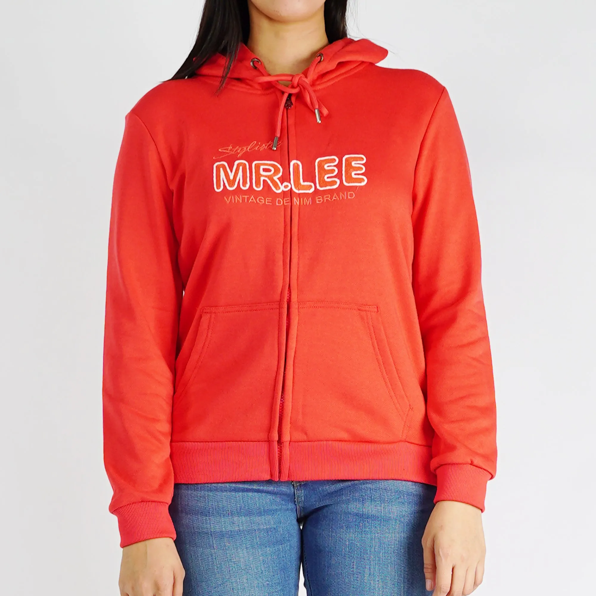 Stylistic Mr. Lee Ladies Basic Hoodie Jacket for Women Trendy Fashion High Quality Apparel Comfortable Casual Jacket for Women Regular Fit 124530 (Red)
