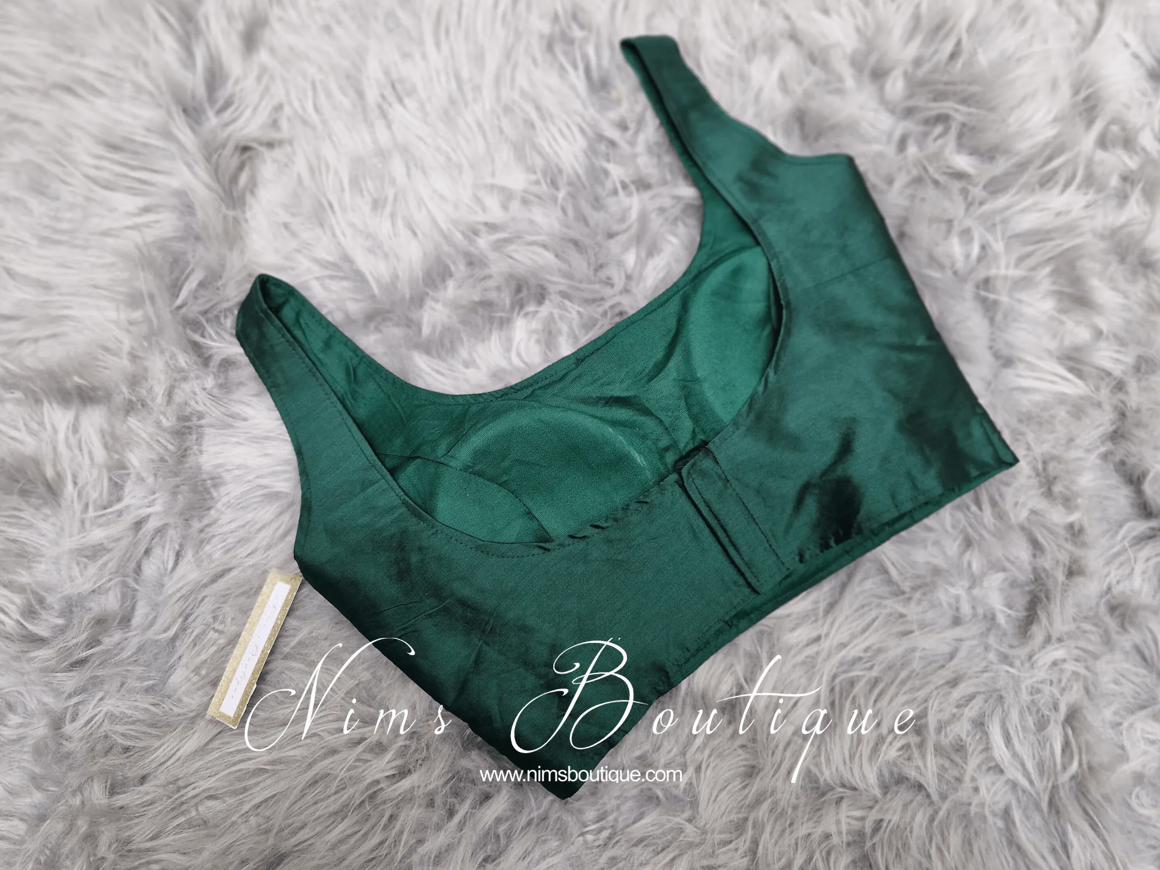 The NB Dark Green Silk Blouse (petite sizes 4-8)