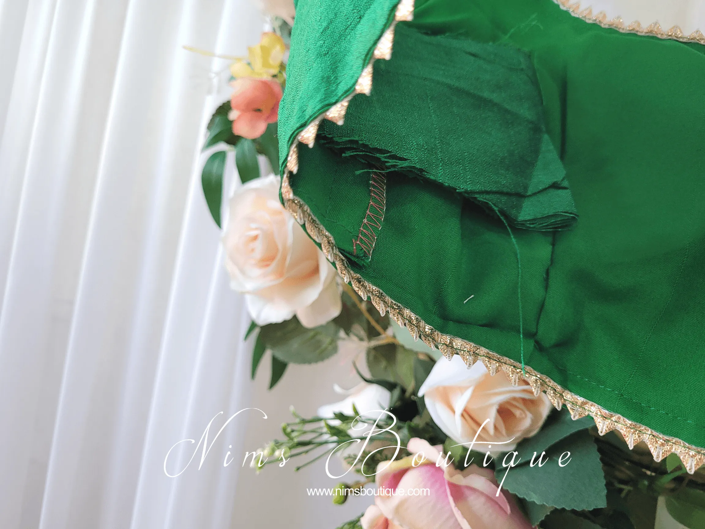 The NB Emerald Green Blouse Gold Edge (10-12)