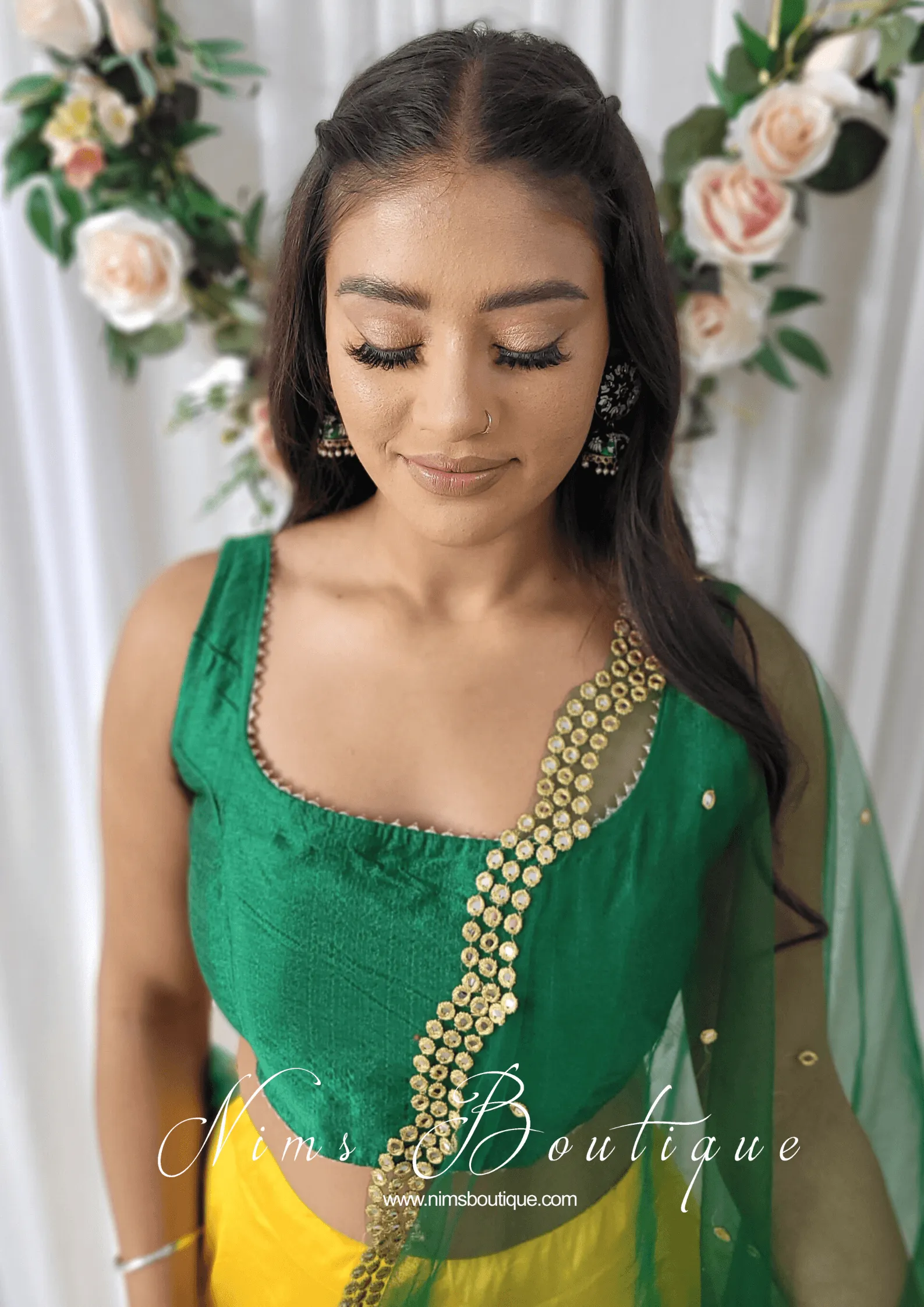 The NB Emerald Green Blouse Gold Edge (10-12)