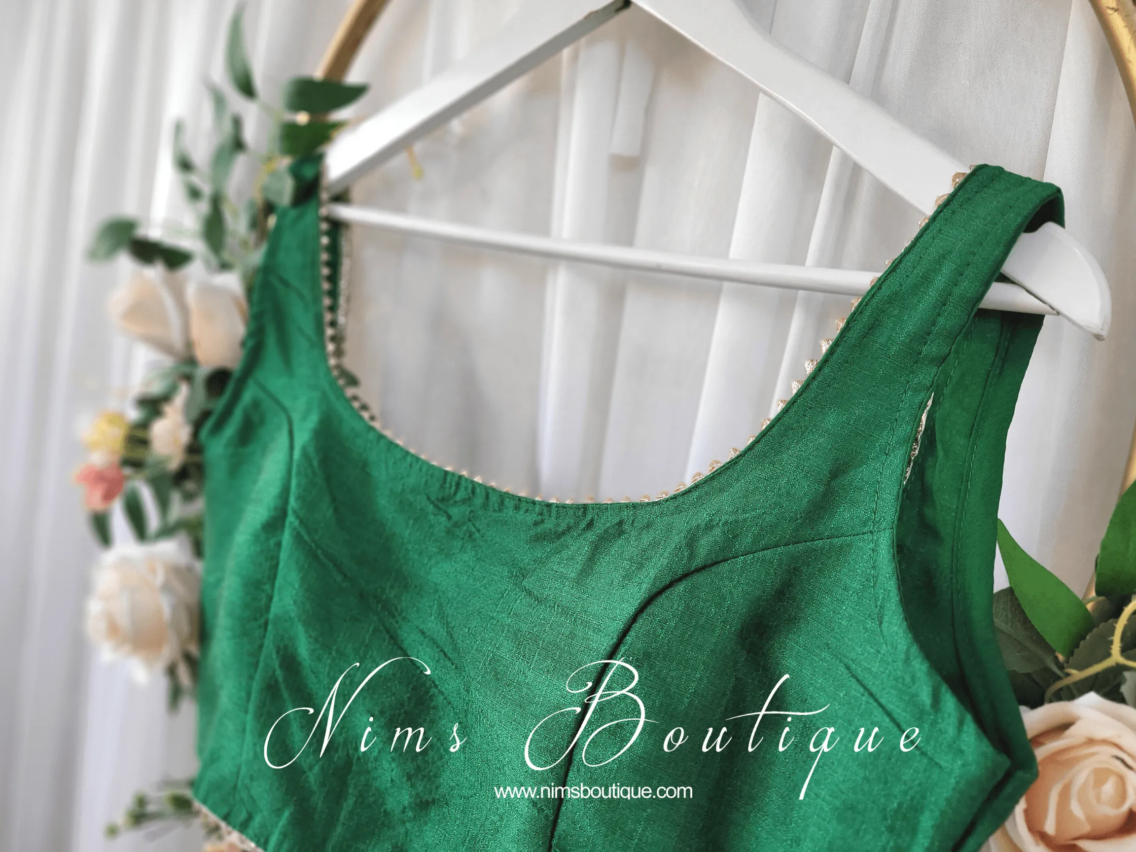 The NB Emerald Green Blouse Gold Edge (10-12)