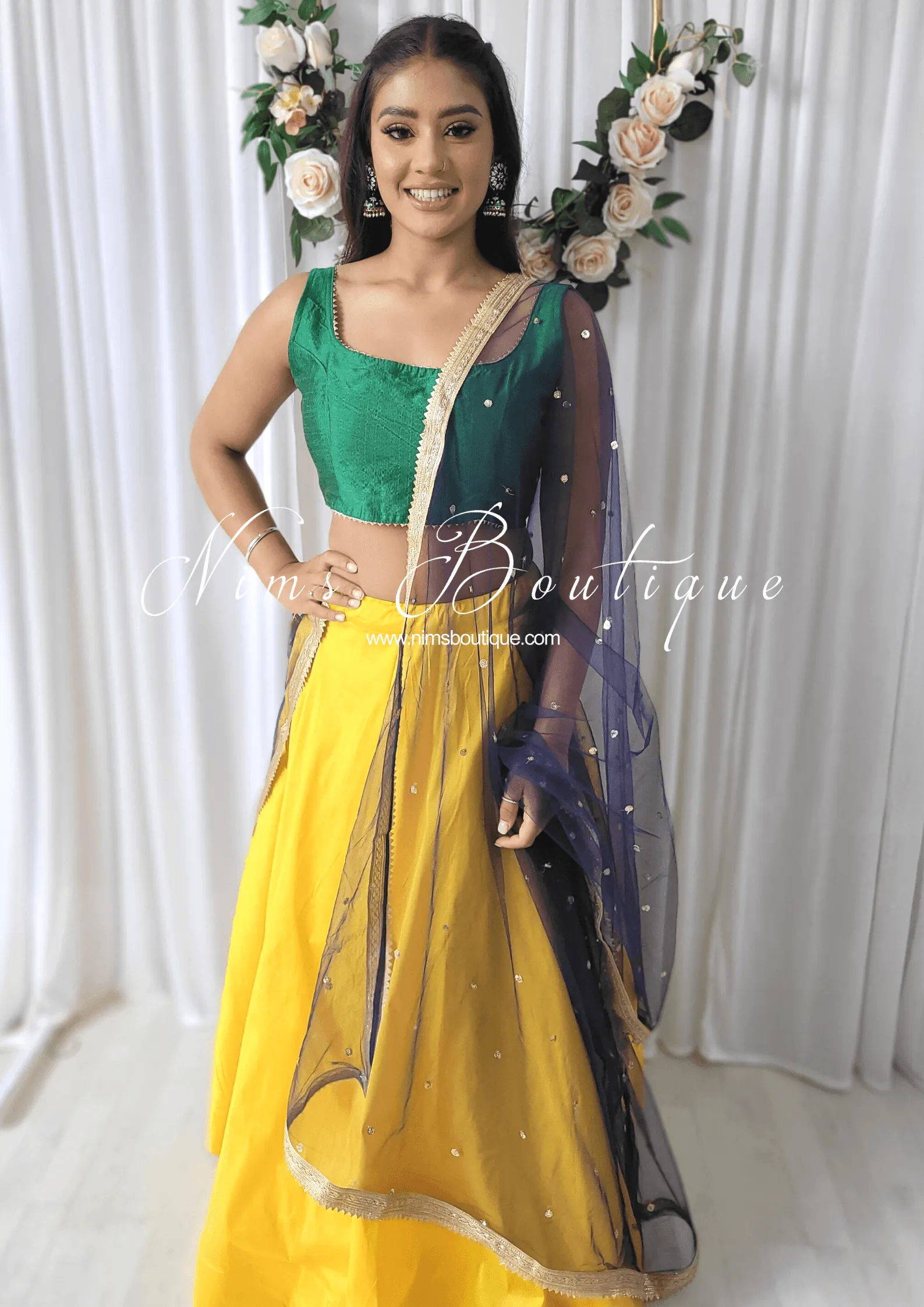 The NB Emerald Green Blouse Gold Edge (10-12)