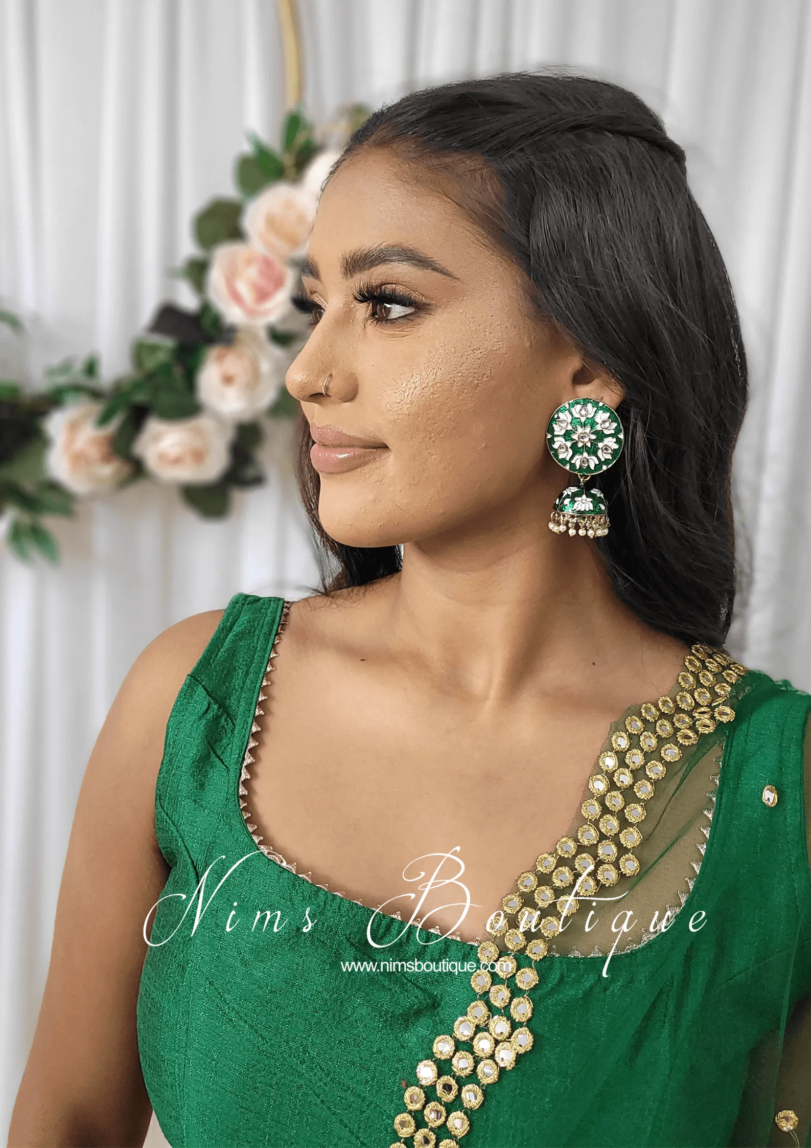 The NB Emerald Green Blouse Gold Edge (10-12)