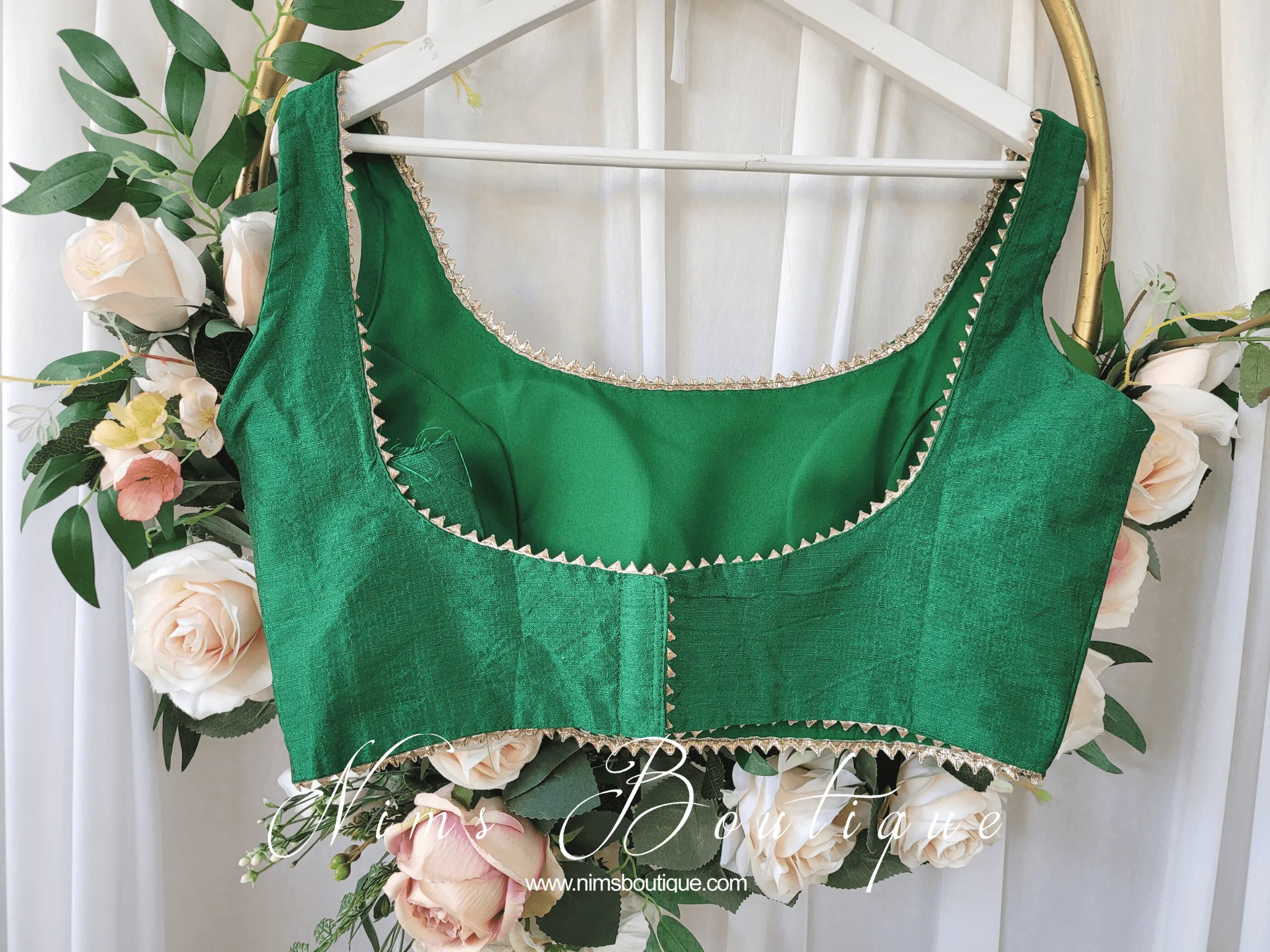 The NB Emerald Green Blouse Gold Edge (10-12)