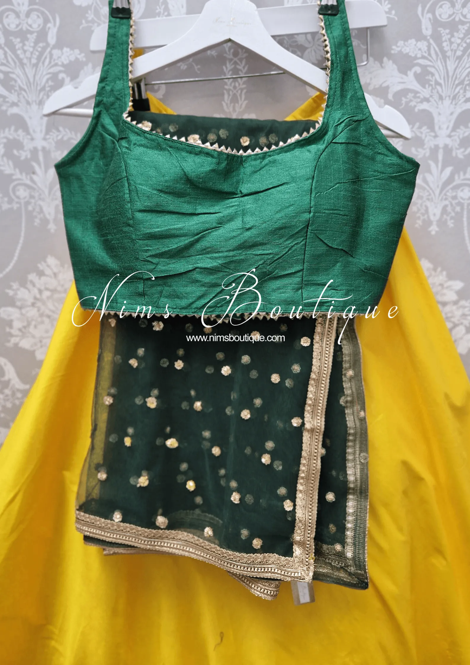 The NB Emerald Green Blouse Gold Edge (10-12)