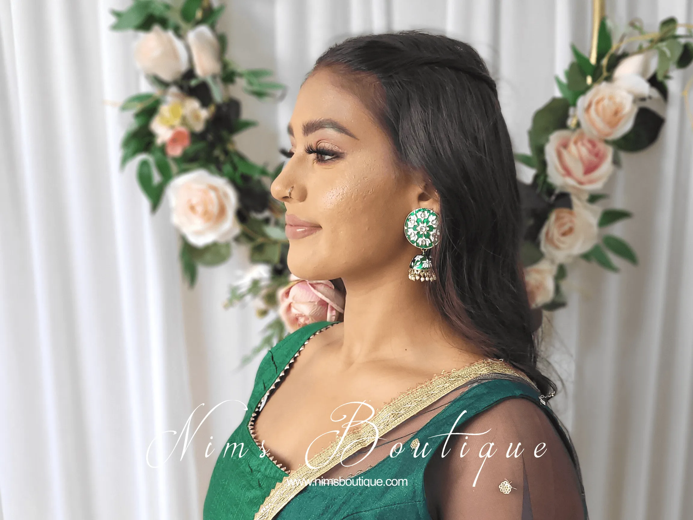 The NB Emerald Green Blouse Gold Edge (10-12)