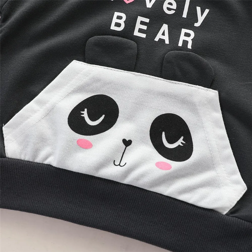 Toddler Boys Cartoon Panda Long Sleeve Top & Pants Wholesale Kid Clothing