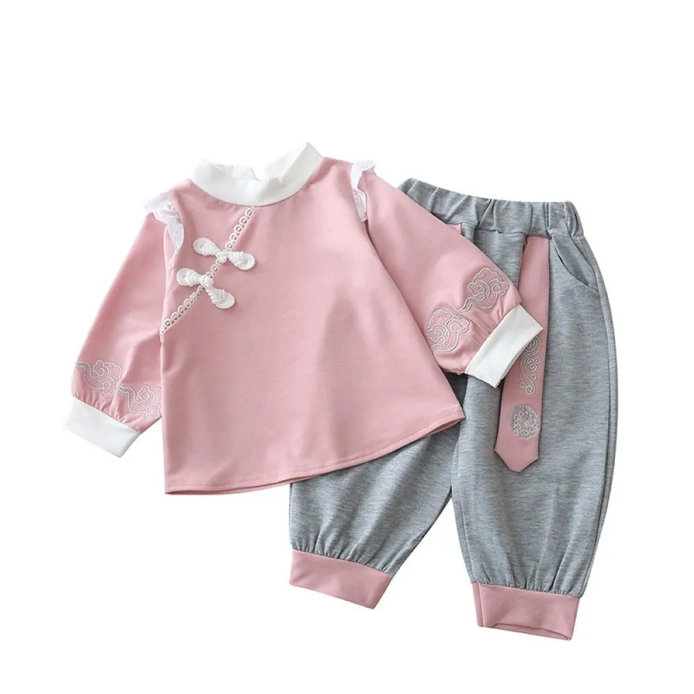 Toddler Girls Long Sleeve Chinese Style Top & Pants Toddler Girls Wholesale