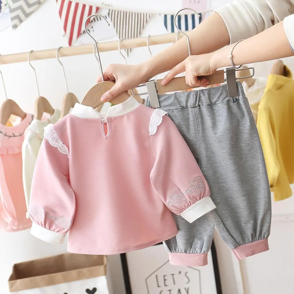 Toddler Girls Long Sleeve Chinese Style Top & Pants Toddler Girls Wholesale