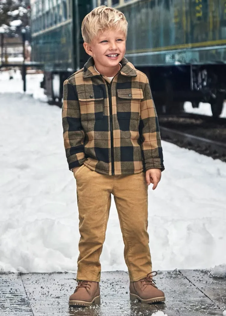 Toffee Jacket In Plaid Check by Mayoral