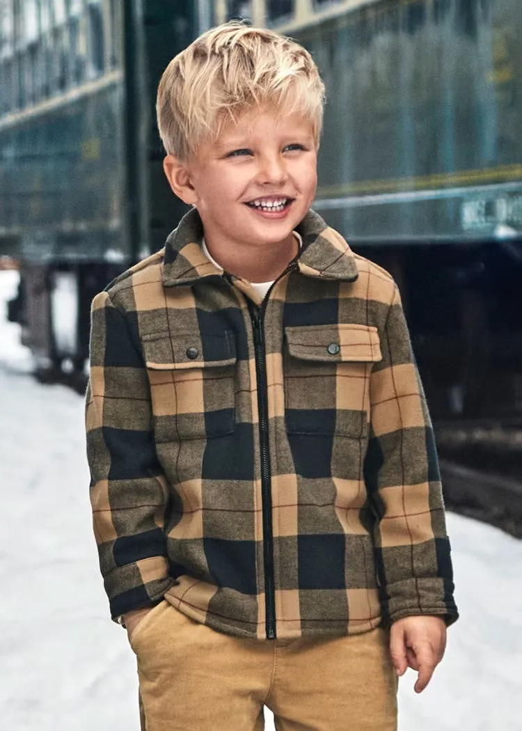 Toffee Jacket In Plaid Check by Mayoral
