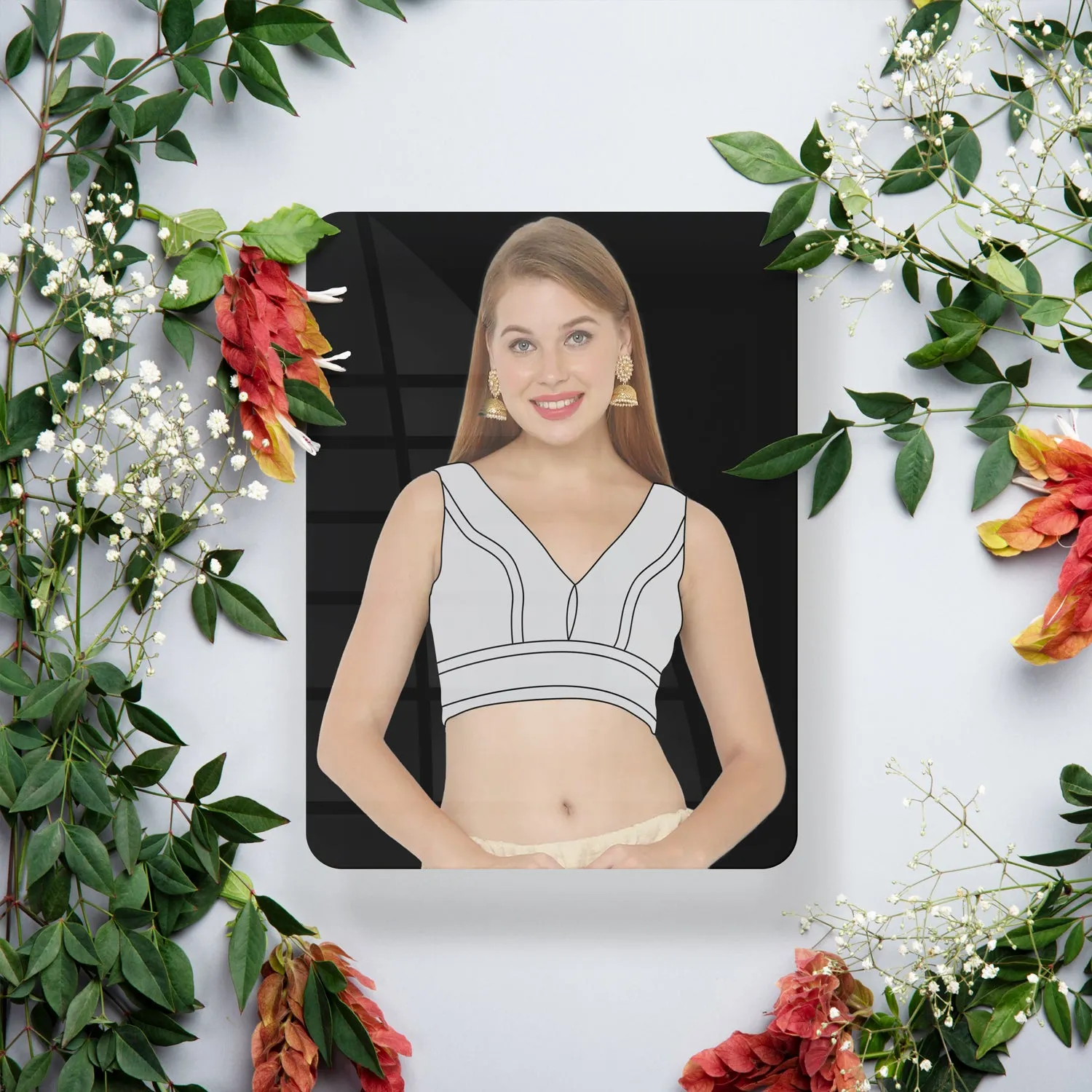 V Neck Blouse Fabric Display Sheet