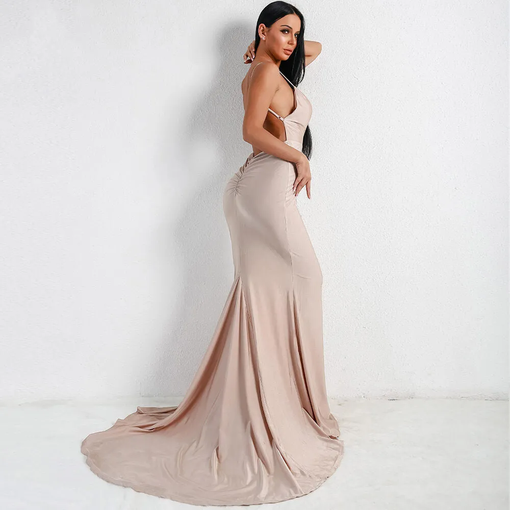 V Neck Sling Backless Dress