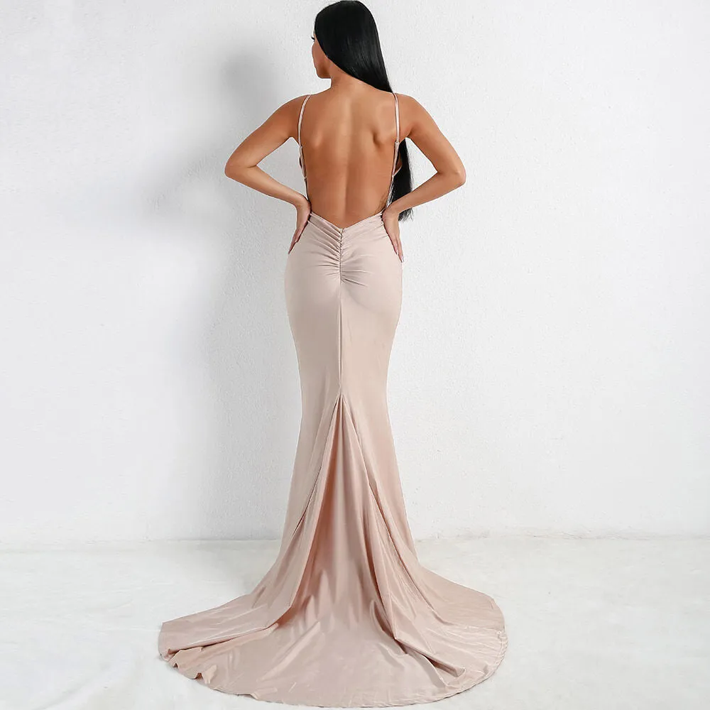 V Neck Sling Backless Dress