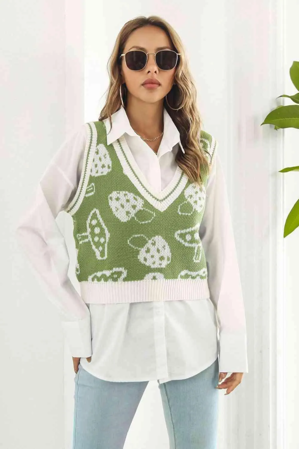 Warm Cover-Up Sleeveless V Neck Sweater Vest