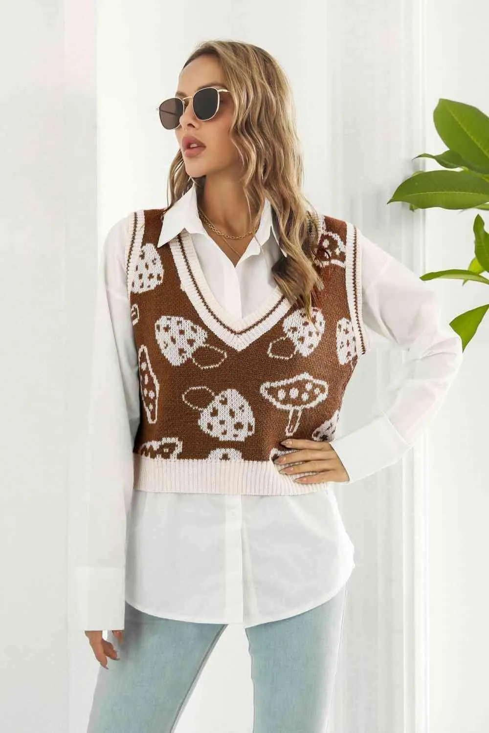 Warm Cover-Up Sleeveless V Neck Sweater Vest