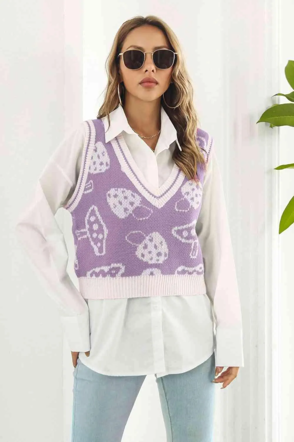Warm Cover-Up Sleeveless V Neck Sweater Vest