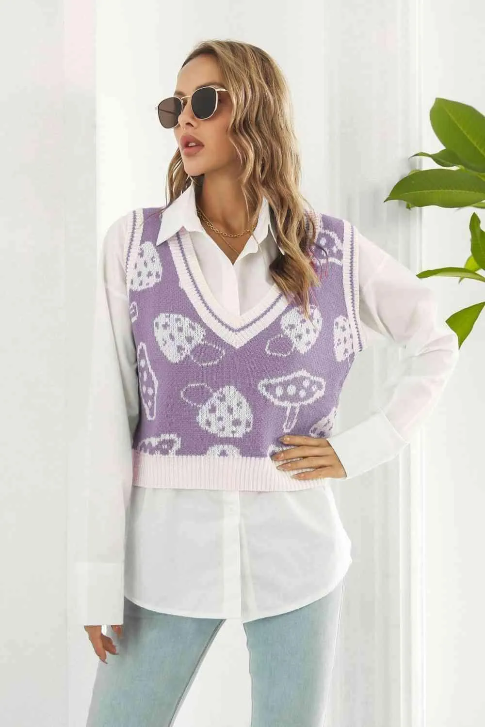 Warm Cover-Up Sleeveless V Neck Sweater Vest